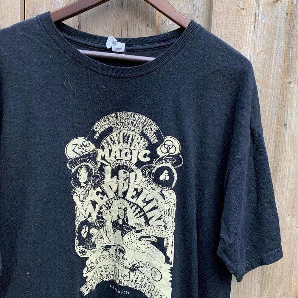 Vintage Led Zeppelin Band T Shirt XL Black